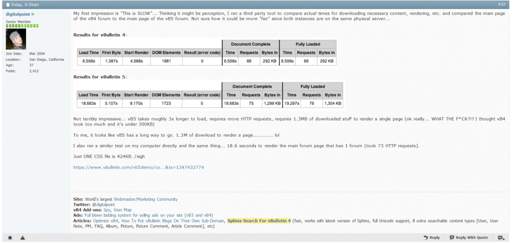 vBulletin 5 performance
